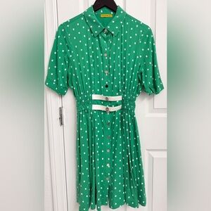 Green Polka Dot Midi Dress